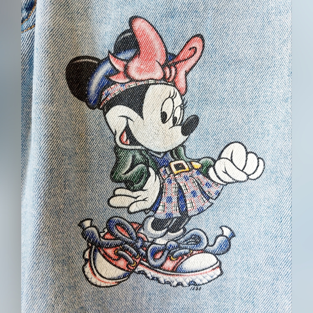 Y2k 90s Jerry Leigh Minnie Mouse Denim "Mom" Shorts size Medium Disney Vintage - Picture 4 of 11